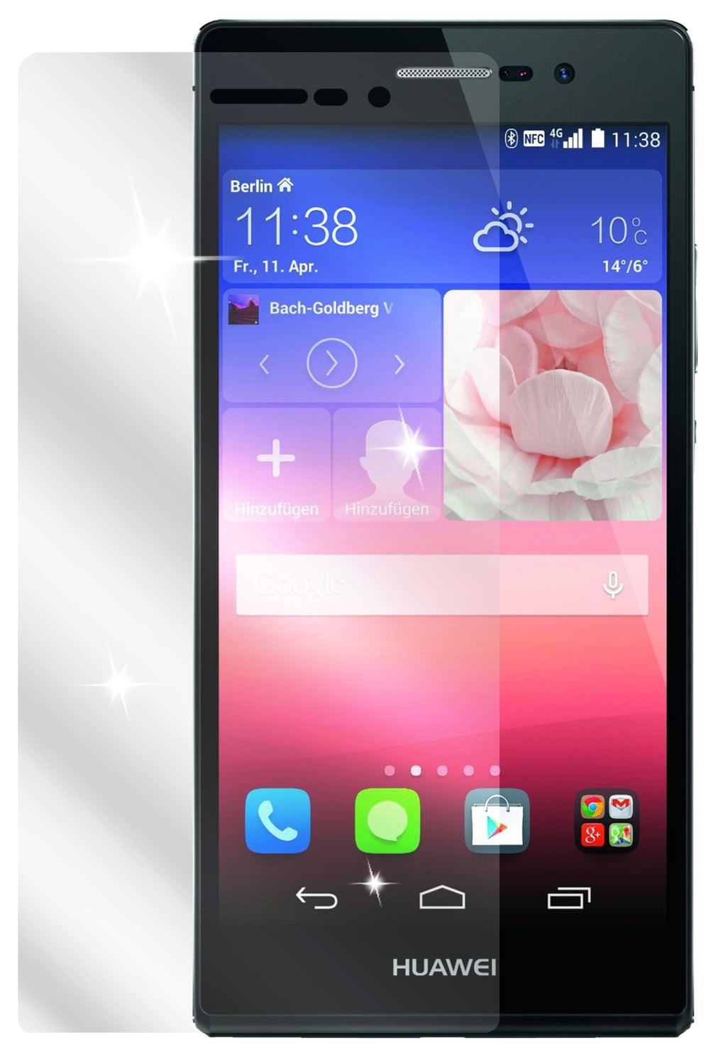 4x Schutzfolie klar für Ascend P7 Huawei Display-S (2)