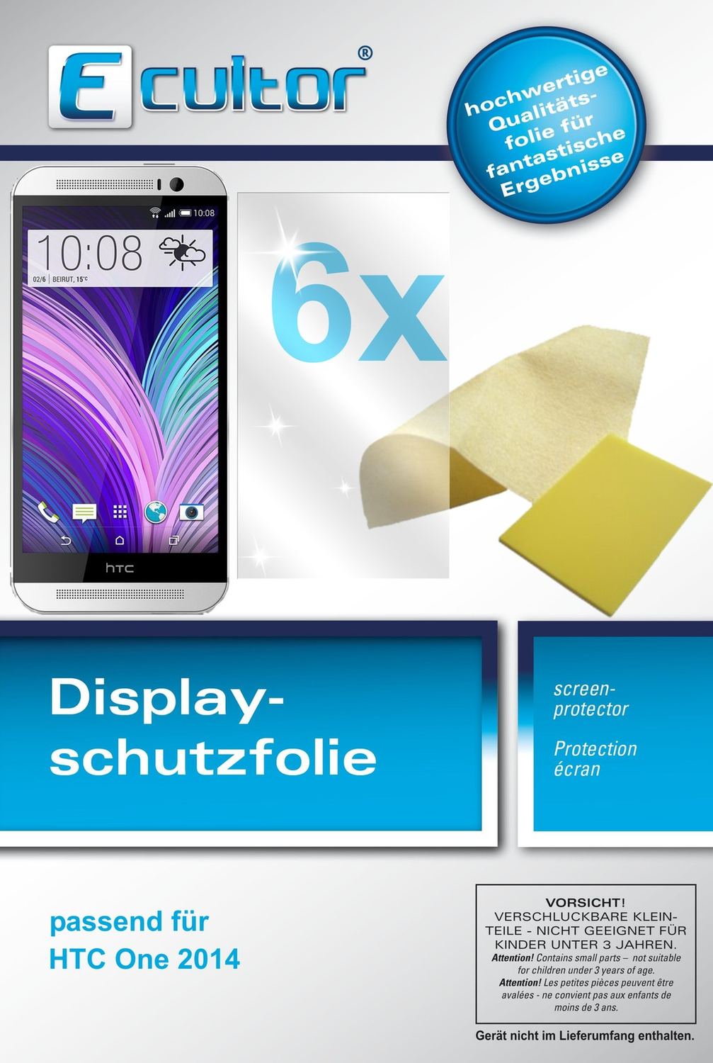 6x Schutzfolie klar für One M8 HTC Display-Schutzf (1)