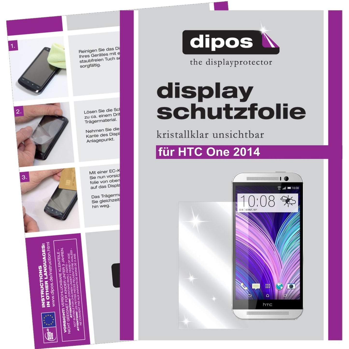2x Schutzfolie klar für One M8 HTC Display-Schutzf (1)
