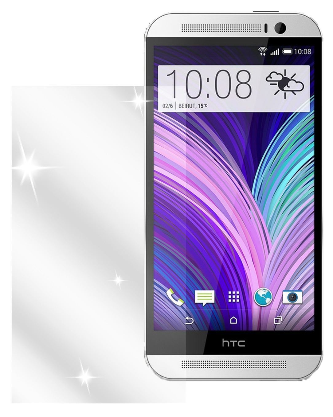 2x Schutzfolie klar für One M8 HTC Display-Schutzf (2)