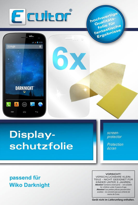6x Schutzfolie klar für Darknight Wiko Display-Sch (1)