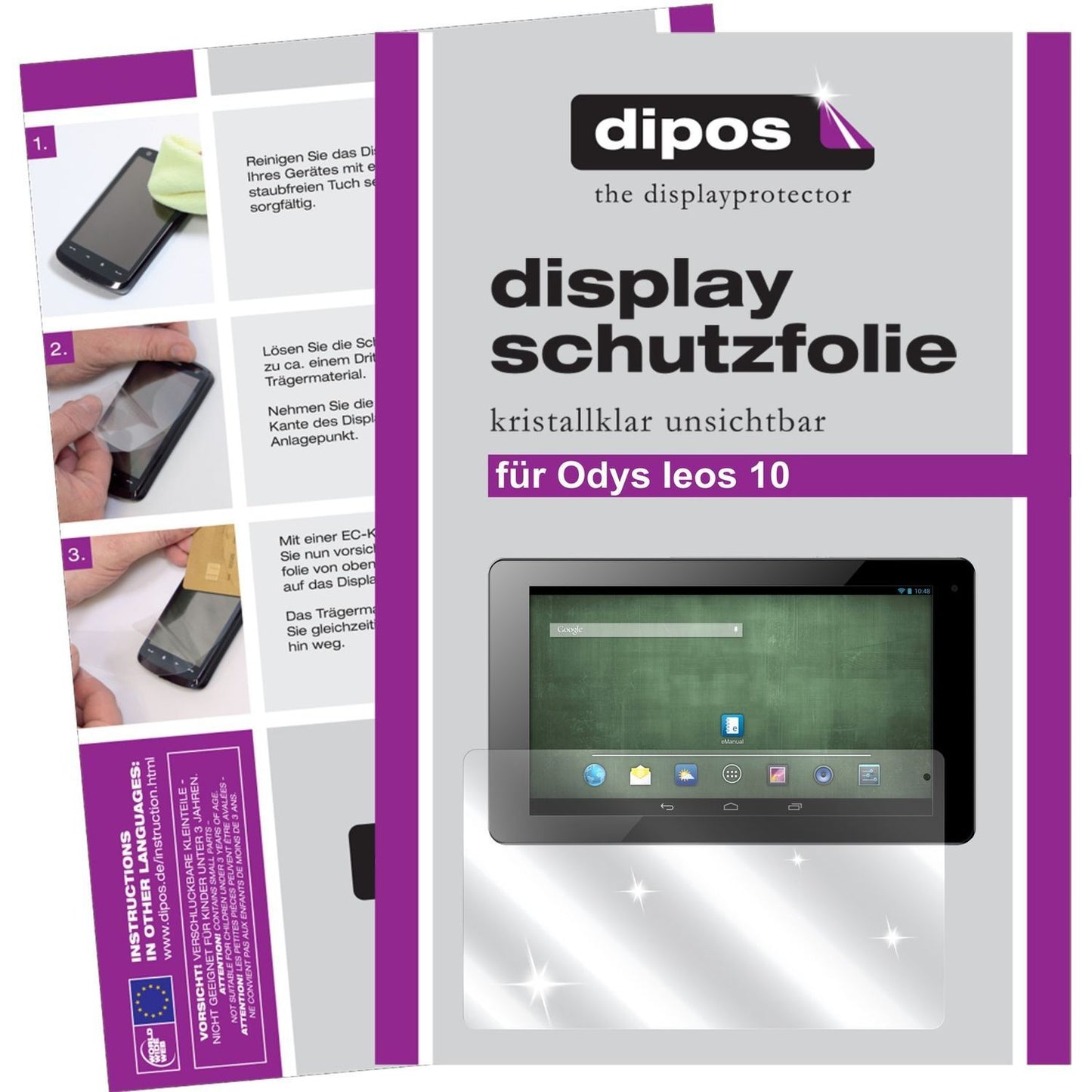 2x Schutzfolie klar für IEOS 10 Odys Display-Schut (1)