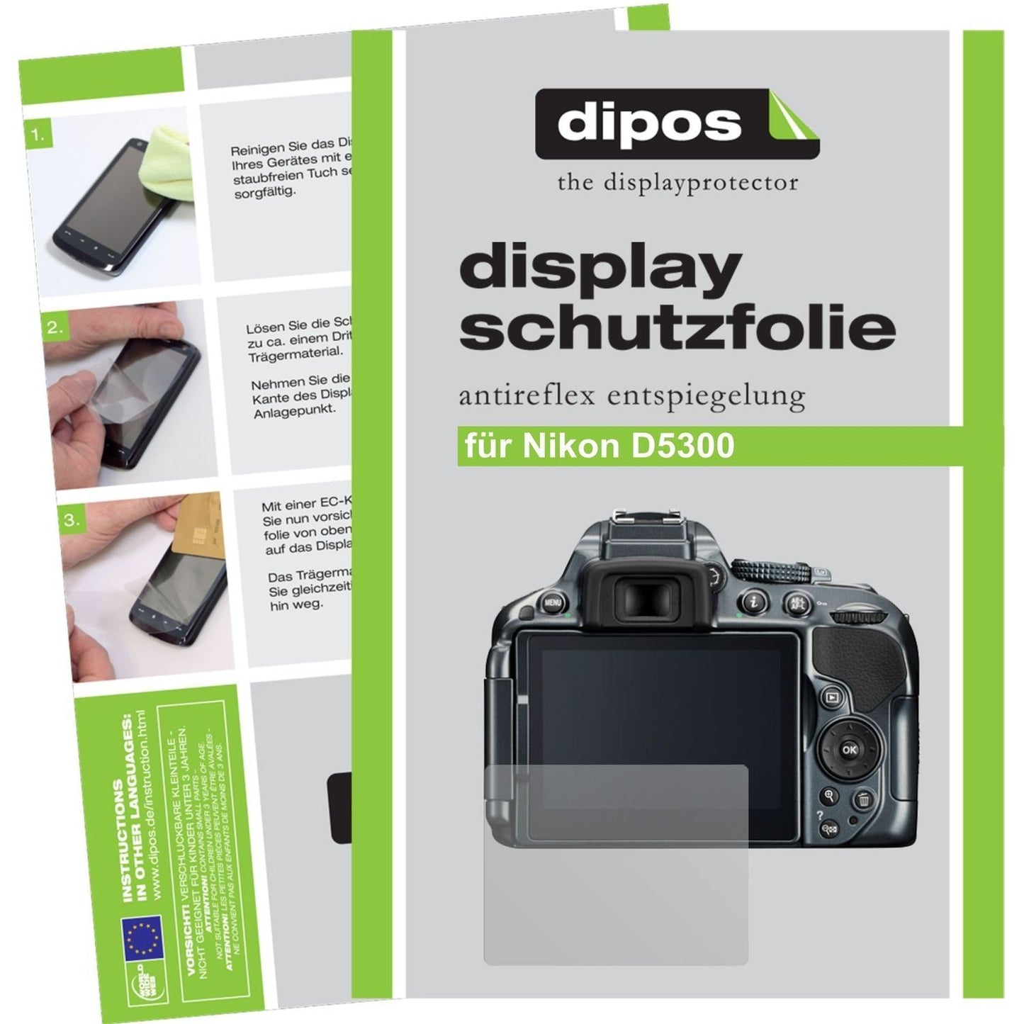 6x Schutzfolie matt für D5300 Nikon Display-Schutz (1)