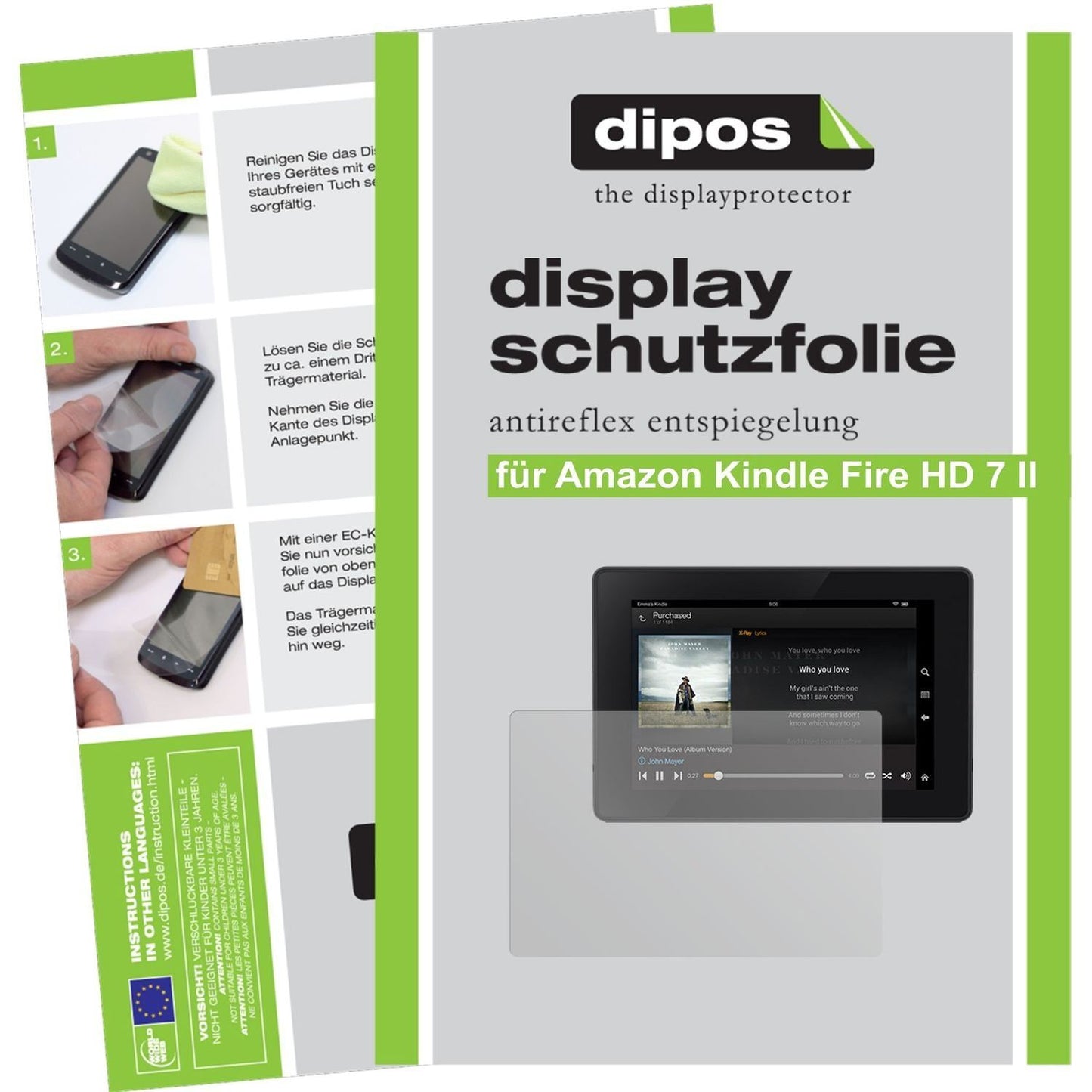 2x Schutzfolie matt für Kindle Fire HD 7 II Amazon (1)