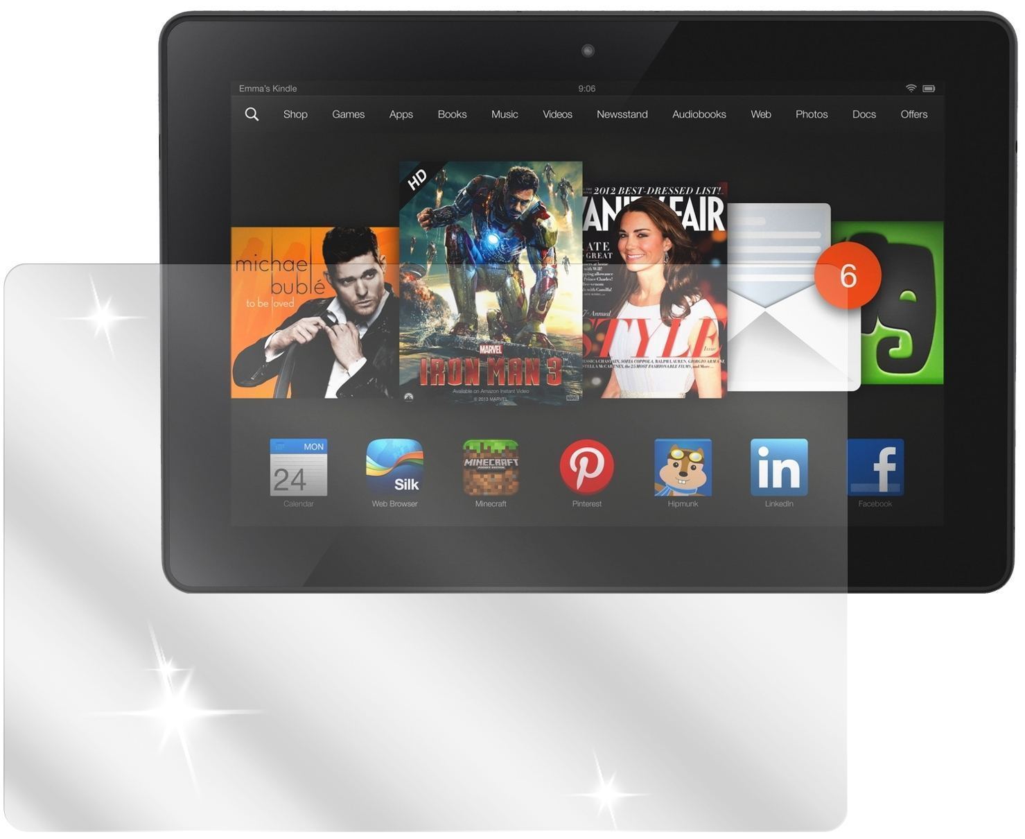 2x Schutzfolie klar für Kindle Fire HDX 8.9 Amazon (2)