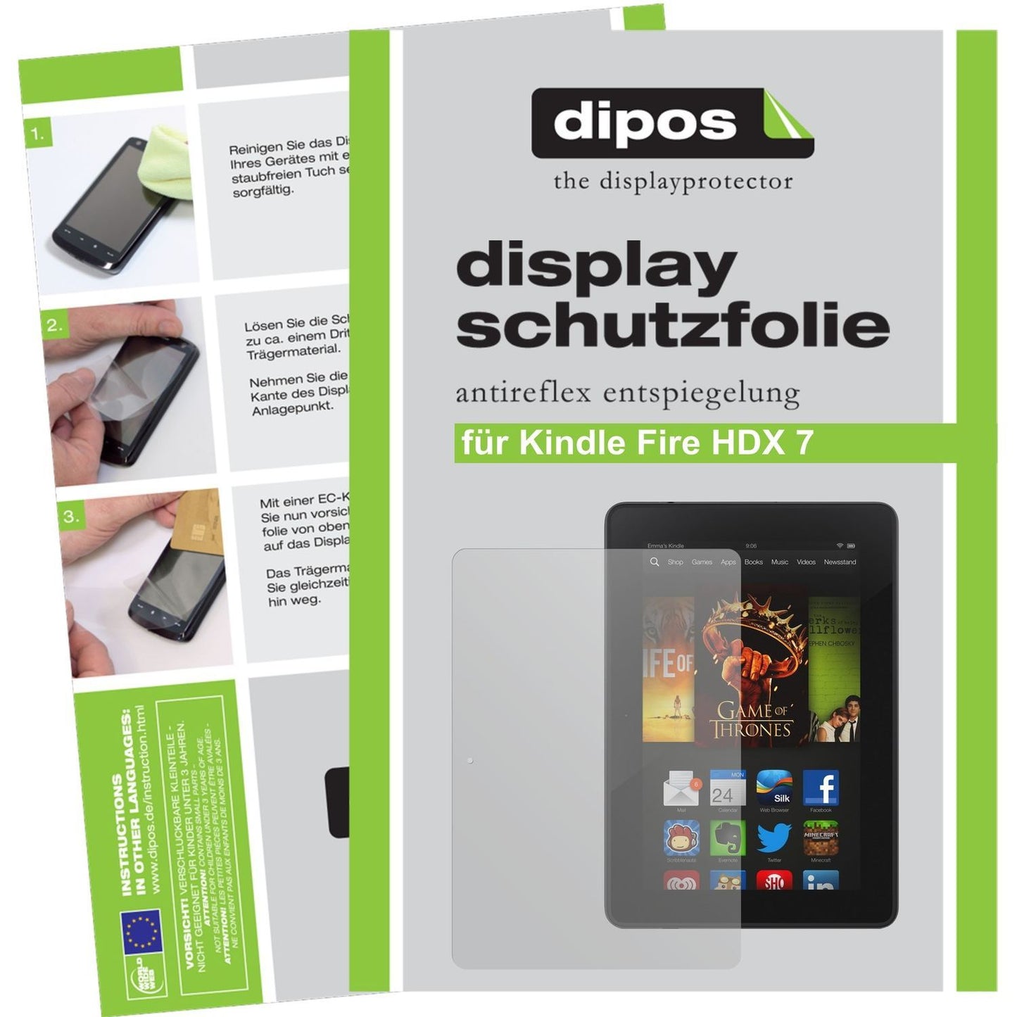 2x Schutzfolie matt für Kindle Fire HDX 7 Amazon D (1)