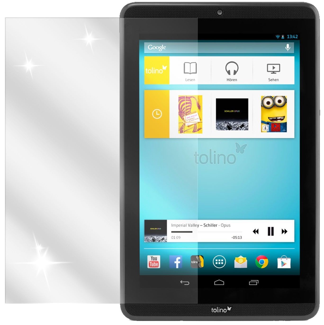 2x Schutzfolie klar für Tab 8,9 Tolino Display-Sch (2)