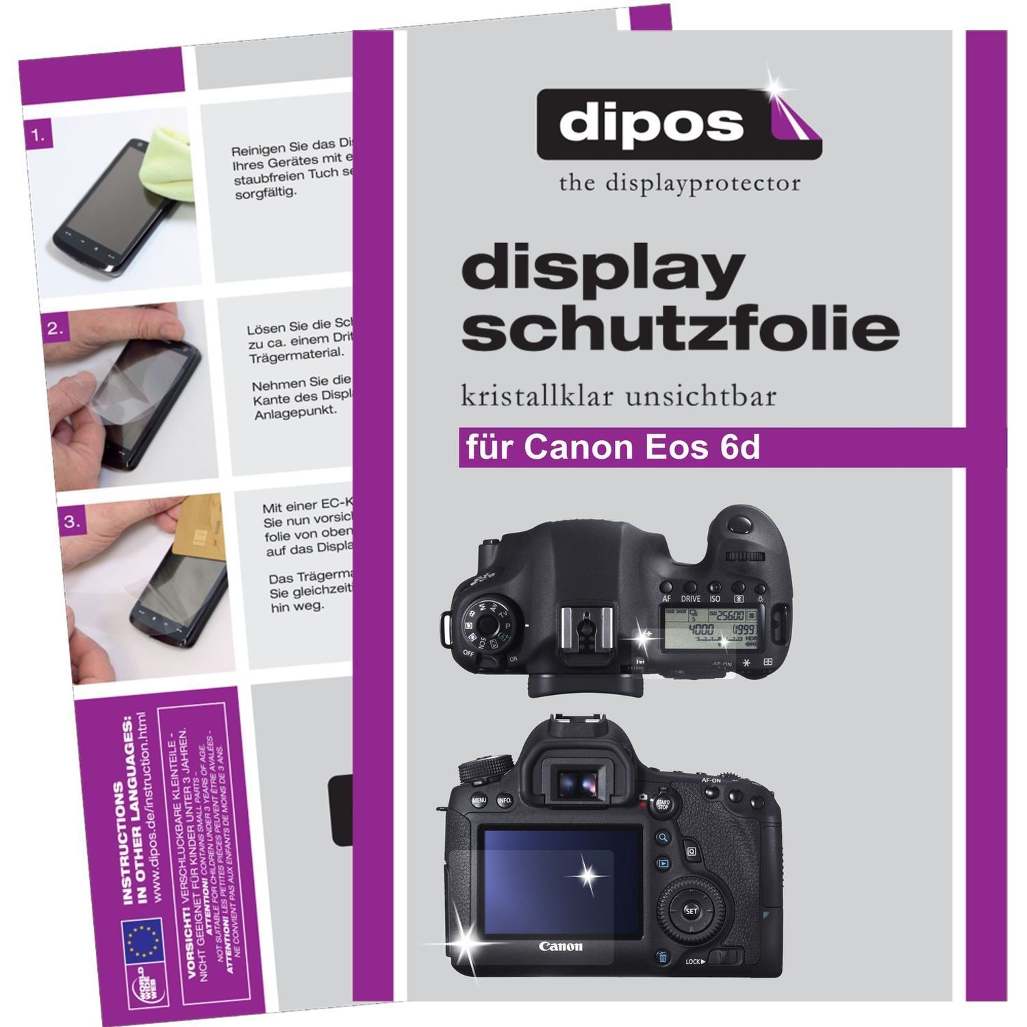 6x Schutzfolie klar für EOS 6D Canon Display-Schut (1)