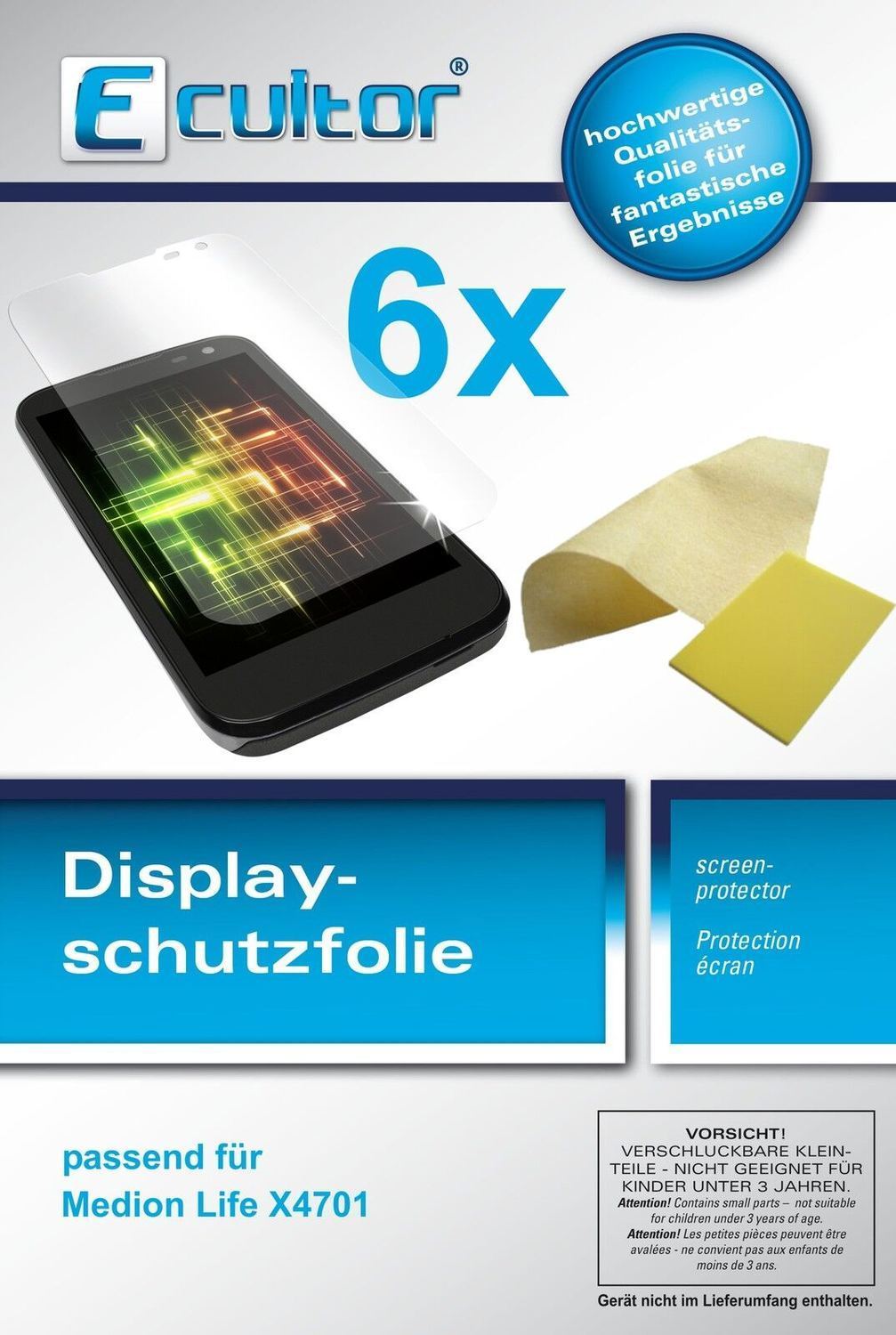 6x Schutzfolie klar für Life X4701 Medion Display- (1)