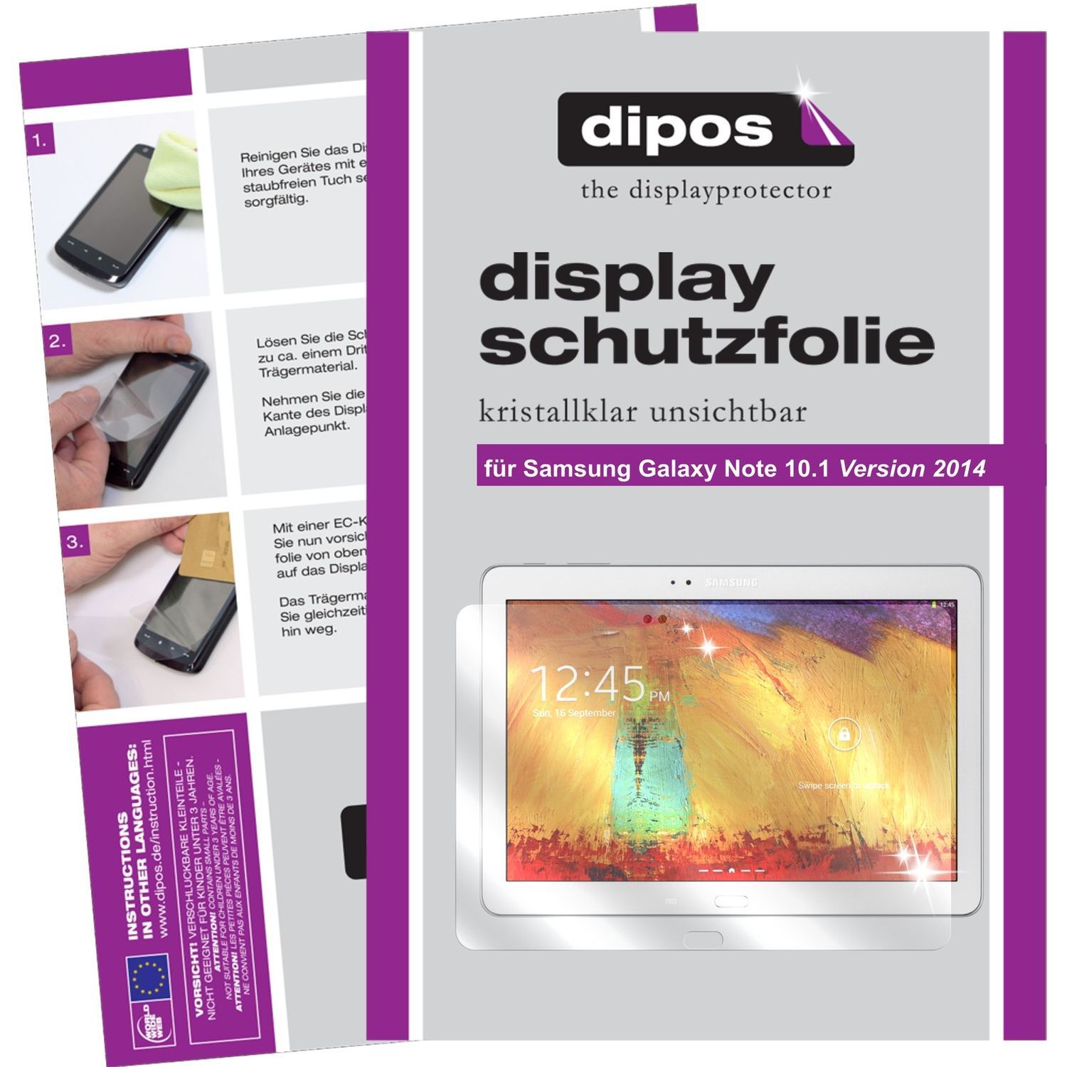 3x Schutzfolie klar für Galaxy Note 10.1 (2014 Edi (1)