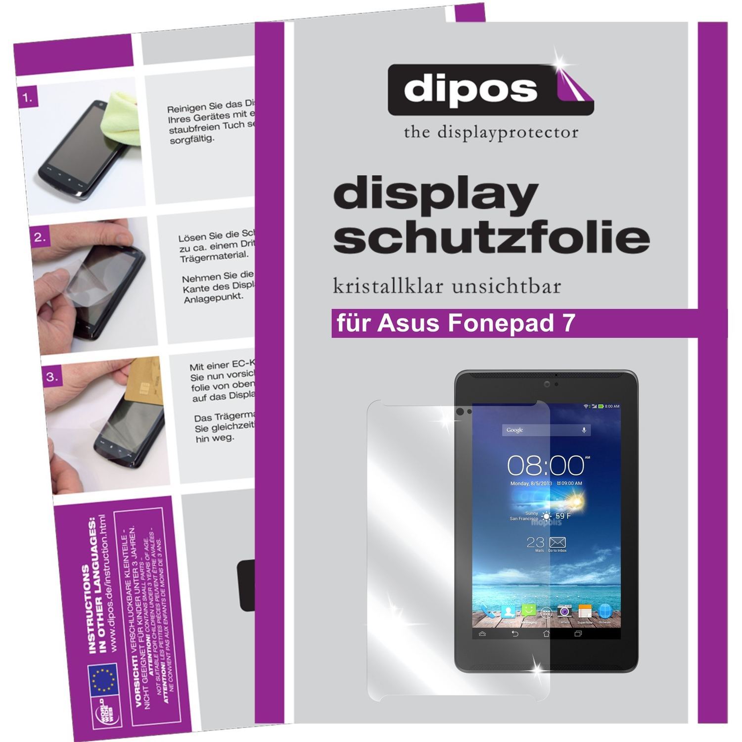 2x Schutzfolie klar für Fonepad 7 Asus Display-Sch (1)