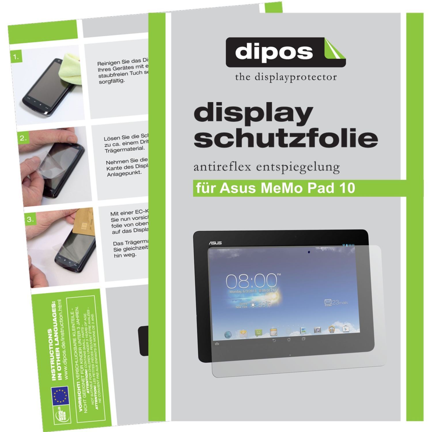 2x Schutzfolie matt für MeMo Pad 10 Asus Display-S (1)