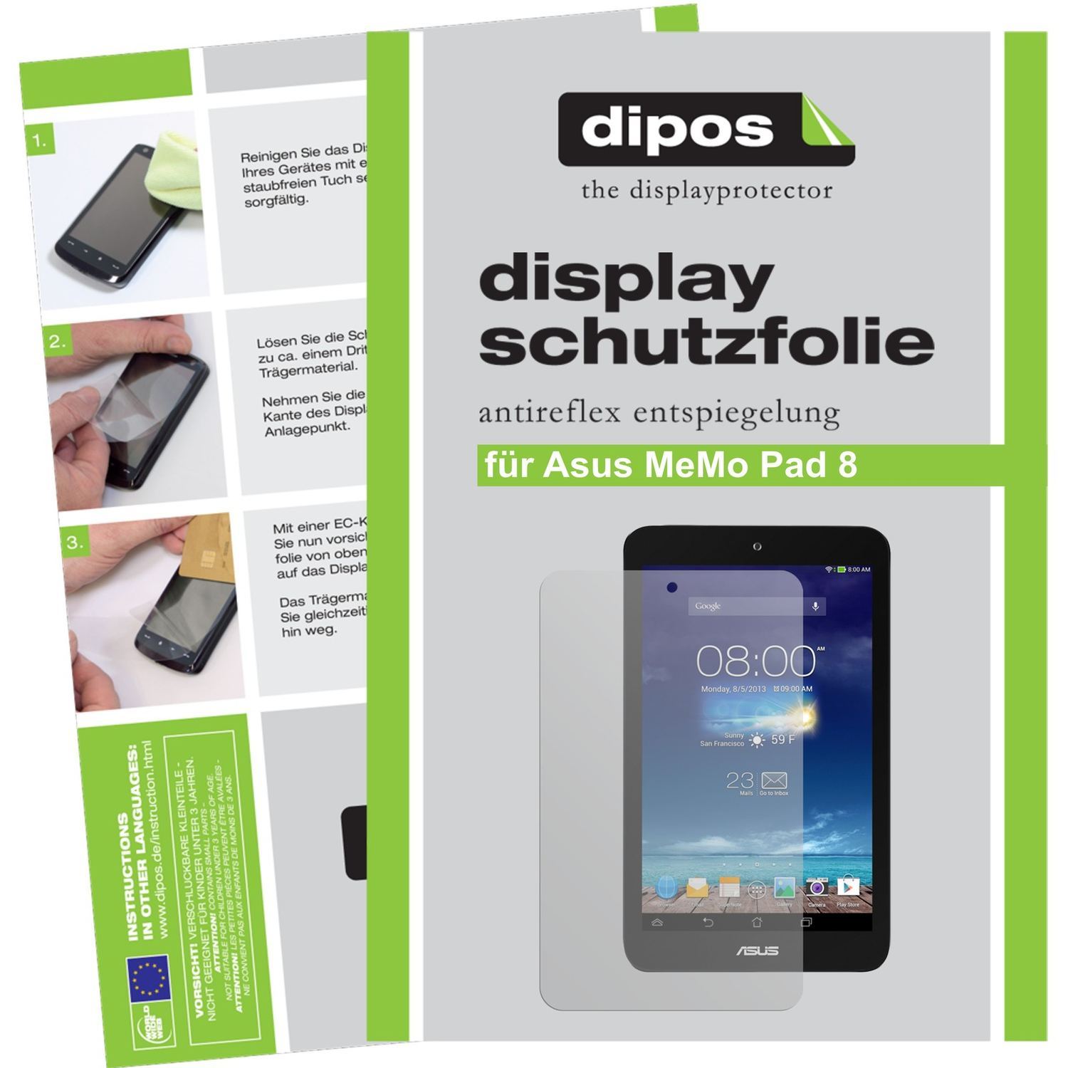 2x Schutzfolie matt für MeMo Pad 8 Asus Display-Sc (1)