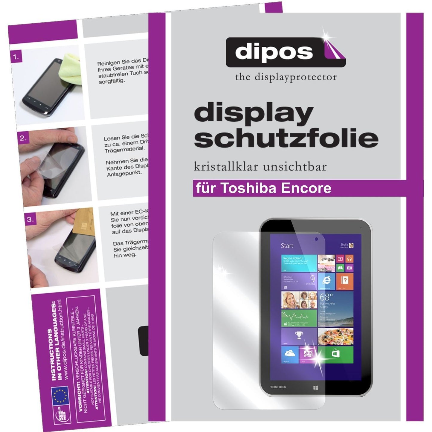 2x Schutzfolie klar für Encore Toshiba Display-Sch (1)