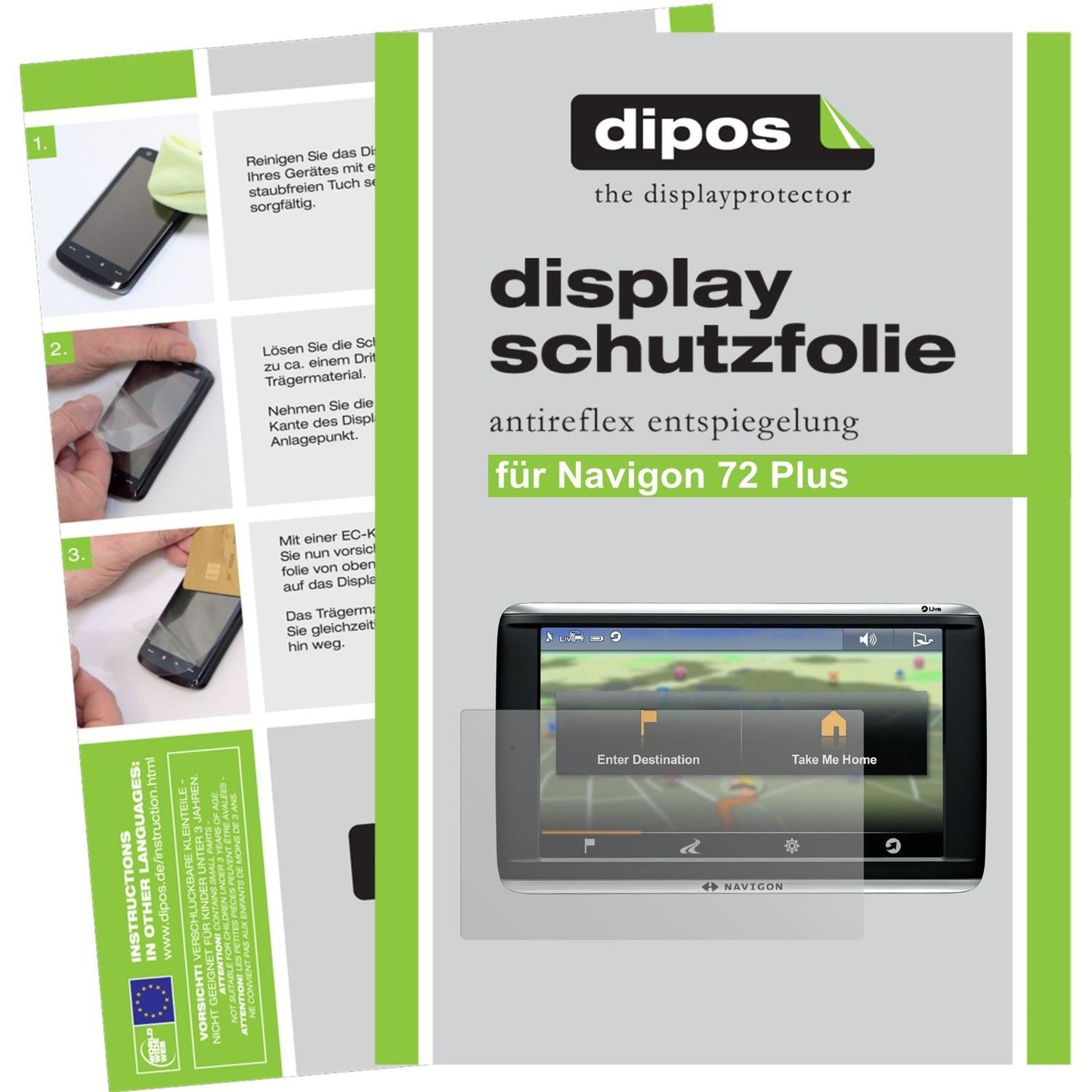 2x Schutzfolie matt für 72 Plus Navigon Display-Sc (1)