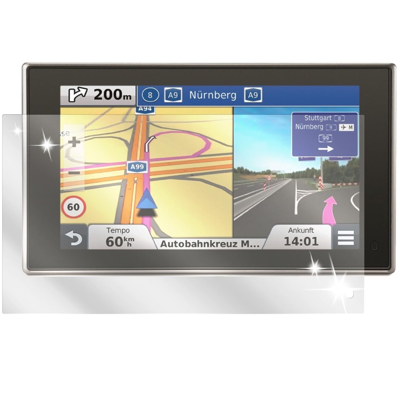 2x Schutzfolie klar für nüvi 3597 LMT Garmin Displ (2)