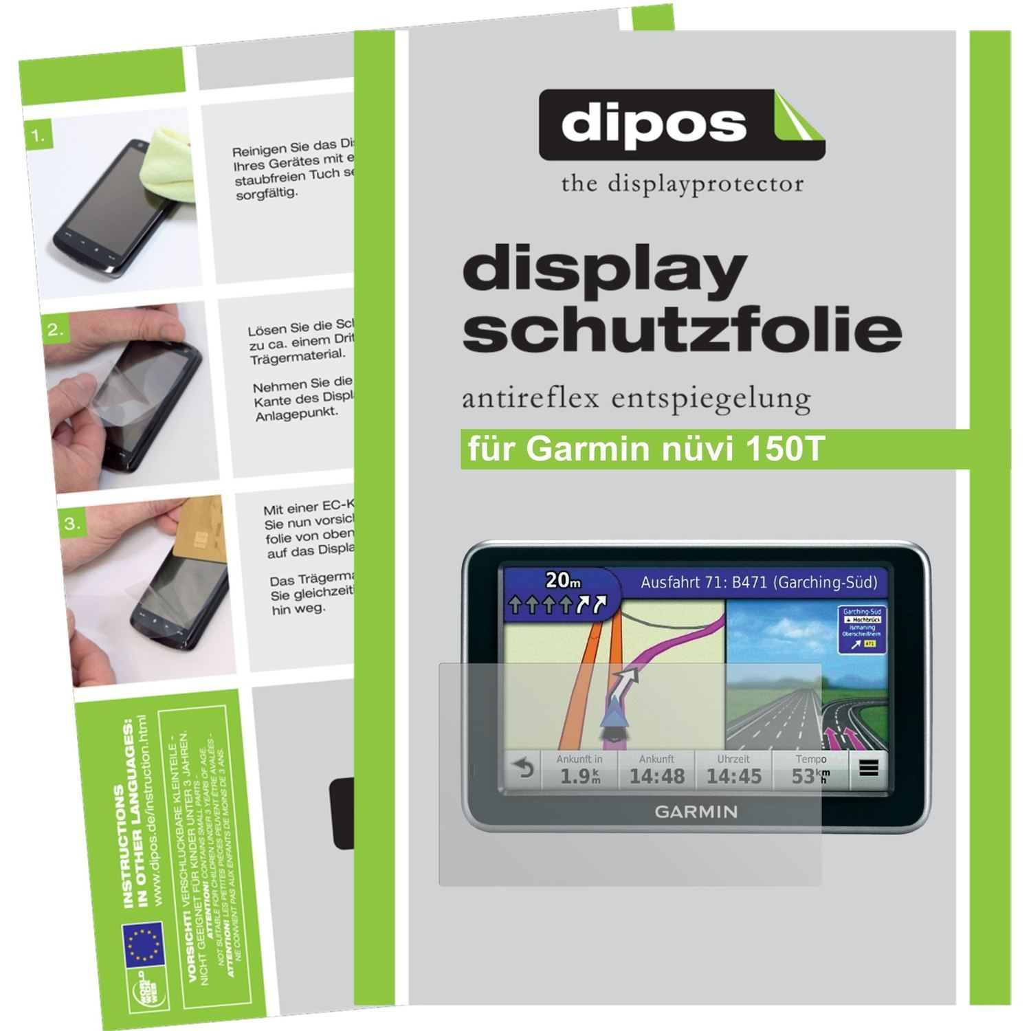 2x Schutzfolie matt für nüvi 150T Garmin Display-S (1)