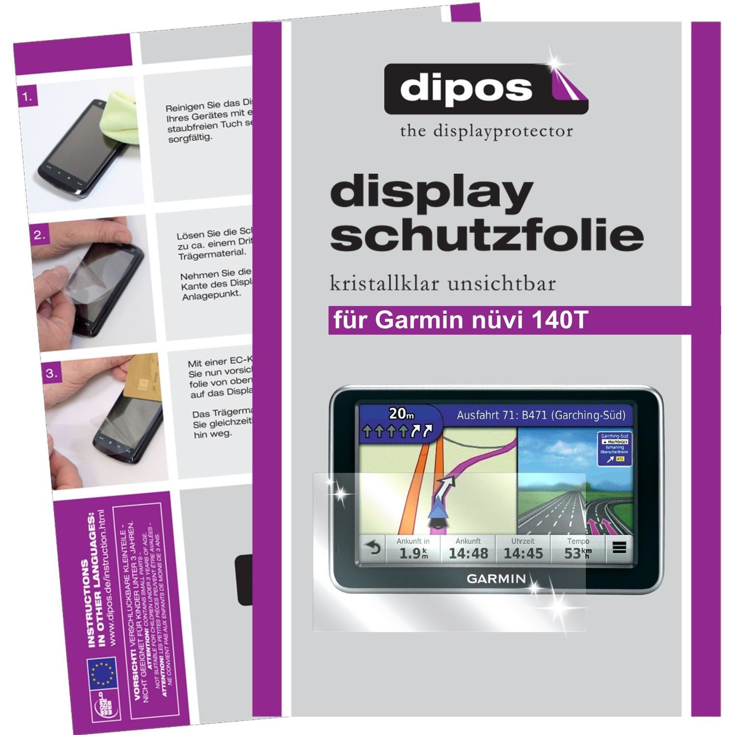 2x Schutzfolie klar für nüvi 140T Garmin Display-S (1)
