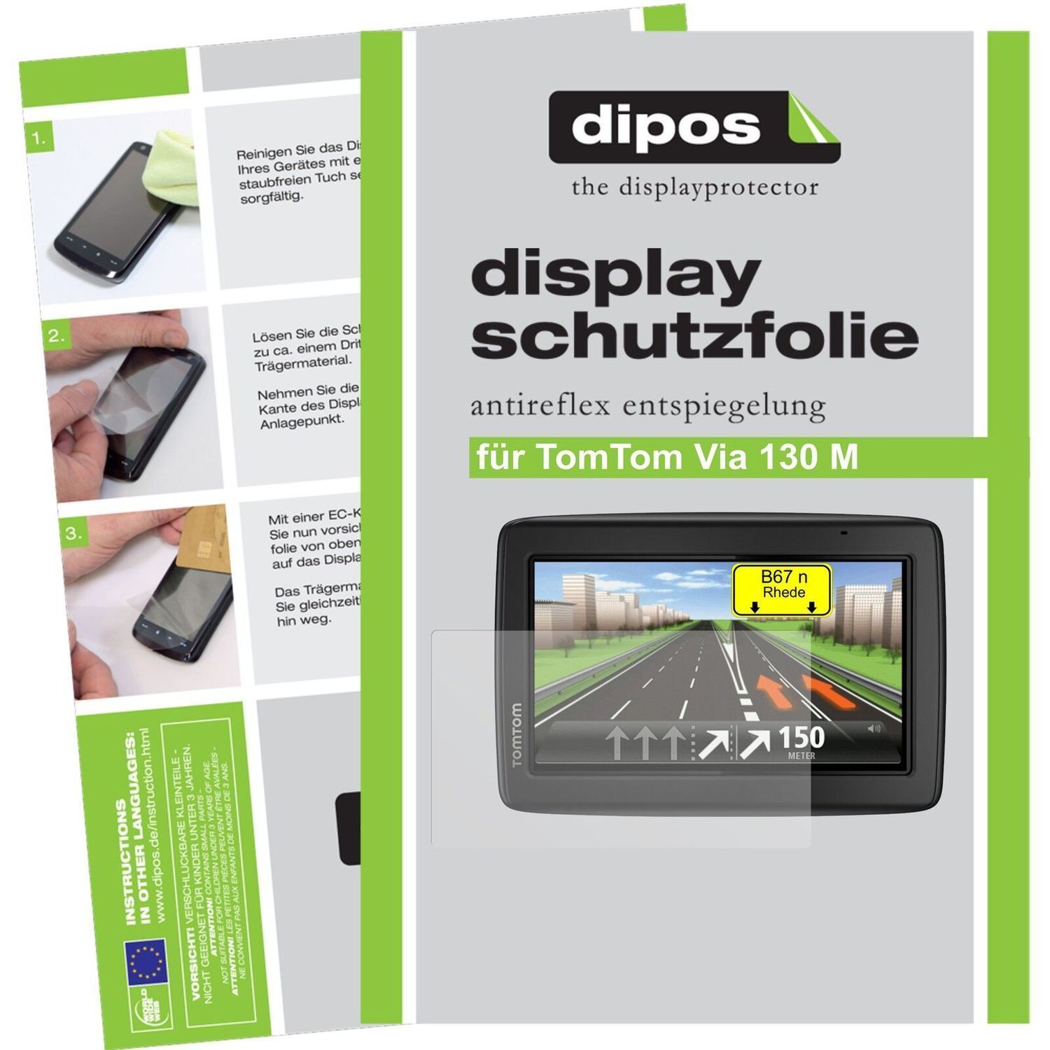 2x Schutzfolie matt für Via 130 M TomTom Display-S (1)