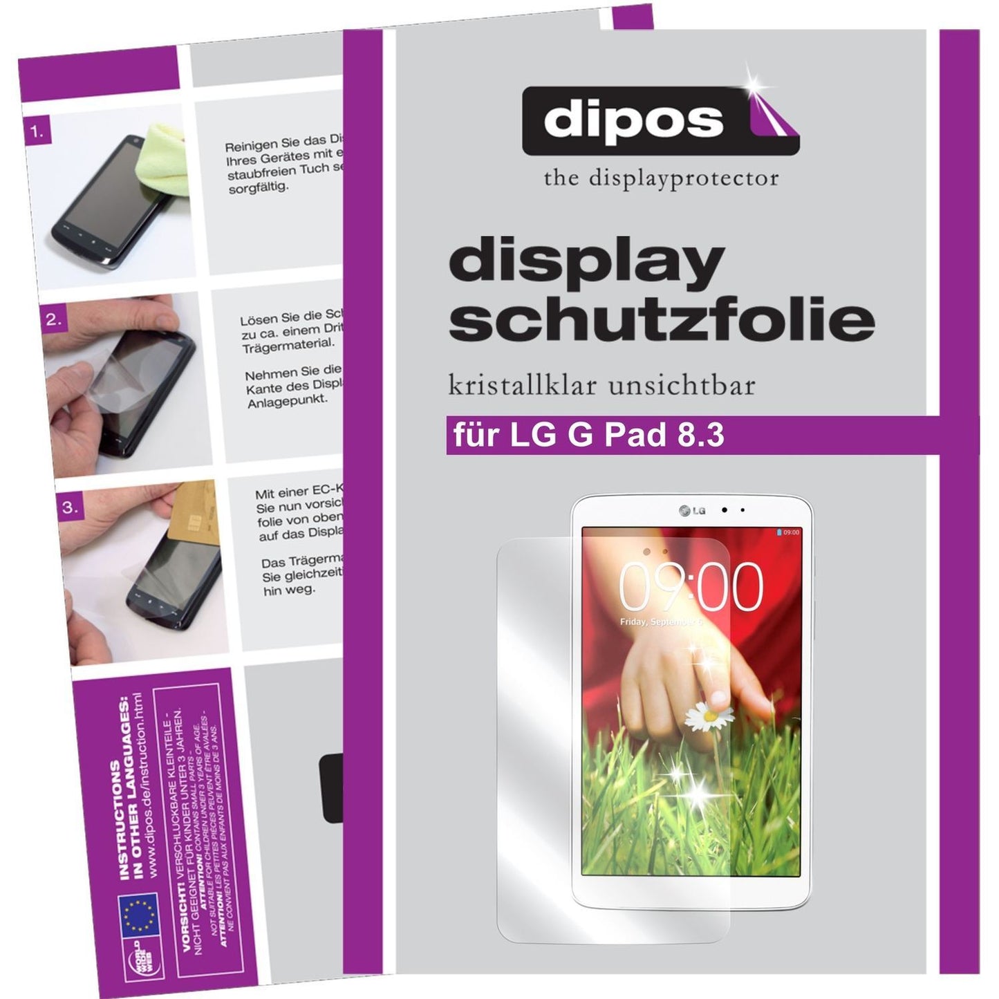 2x Schutzfolie klar für G Pad 8.3 LG Display-Schut (1)