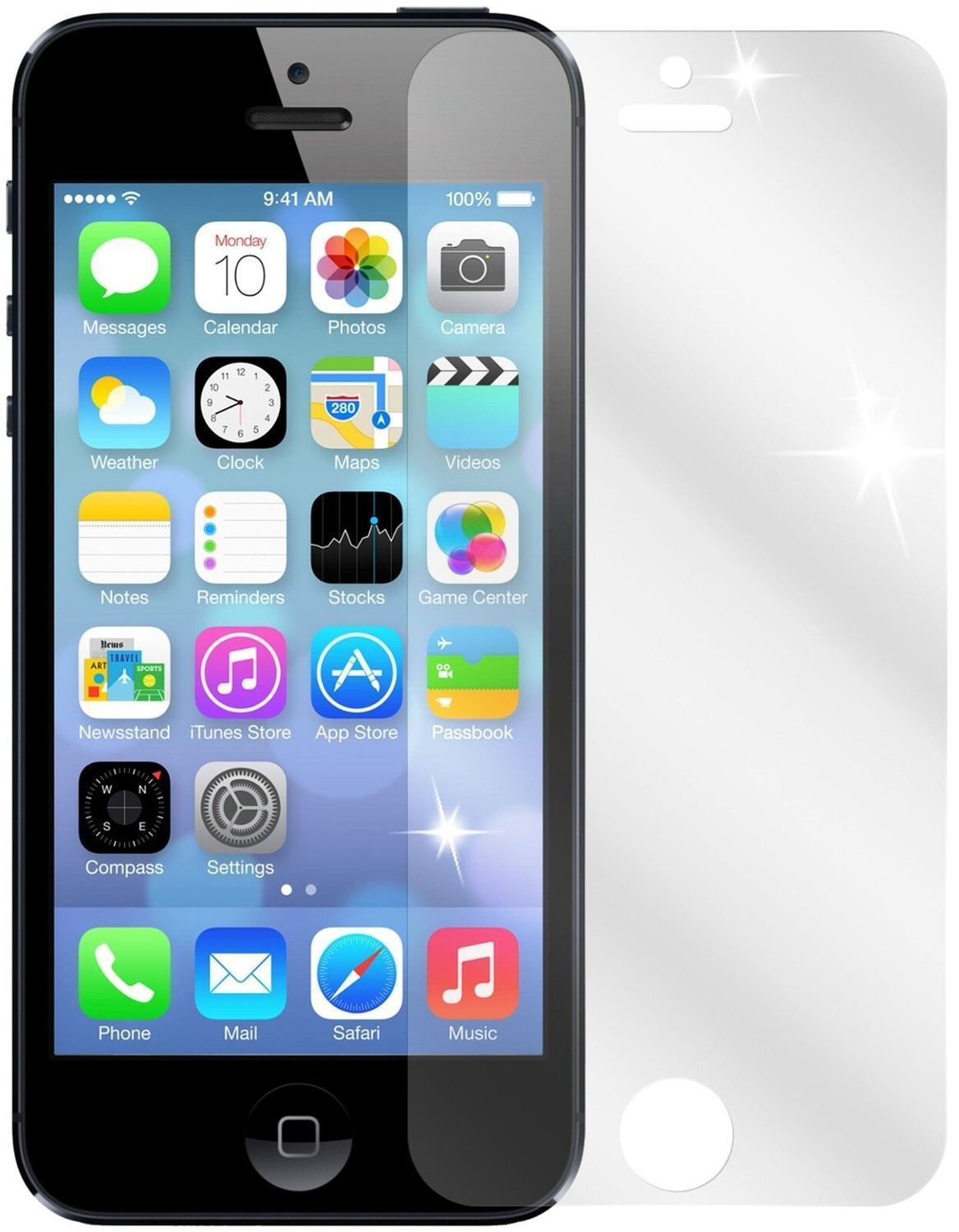 2x Schutzfolie klar für iPhone 5S Apple Display-Sc (2)