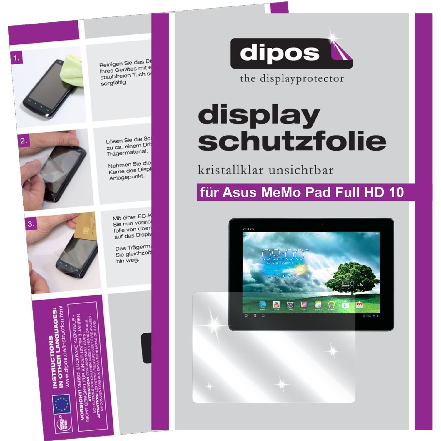 2x Schutzfolie klar für MeMo Pad Full HD 10 Asus D (1)