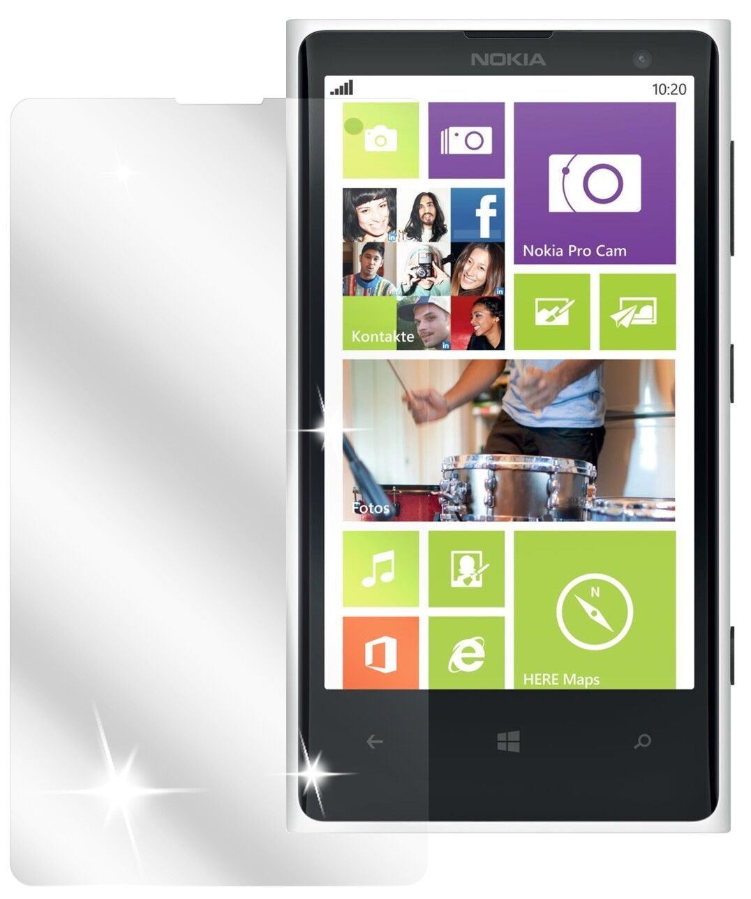 2x Schutzfolie klar für Lumia 1020 Nokia Display-S (2)
