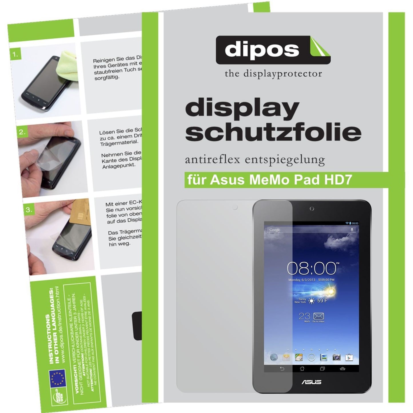 2x Schutzfolie matt für MeMo Pad HD 7 Asus Display (1)