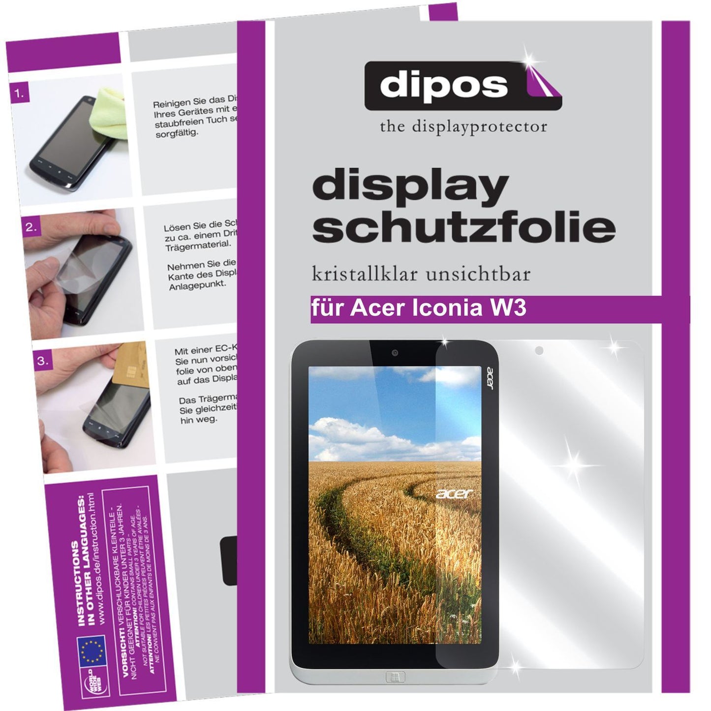 2x Schutzfolie klar für Iconia W3 Acer Display-Sch (1)
