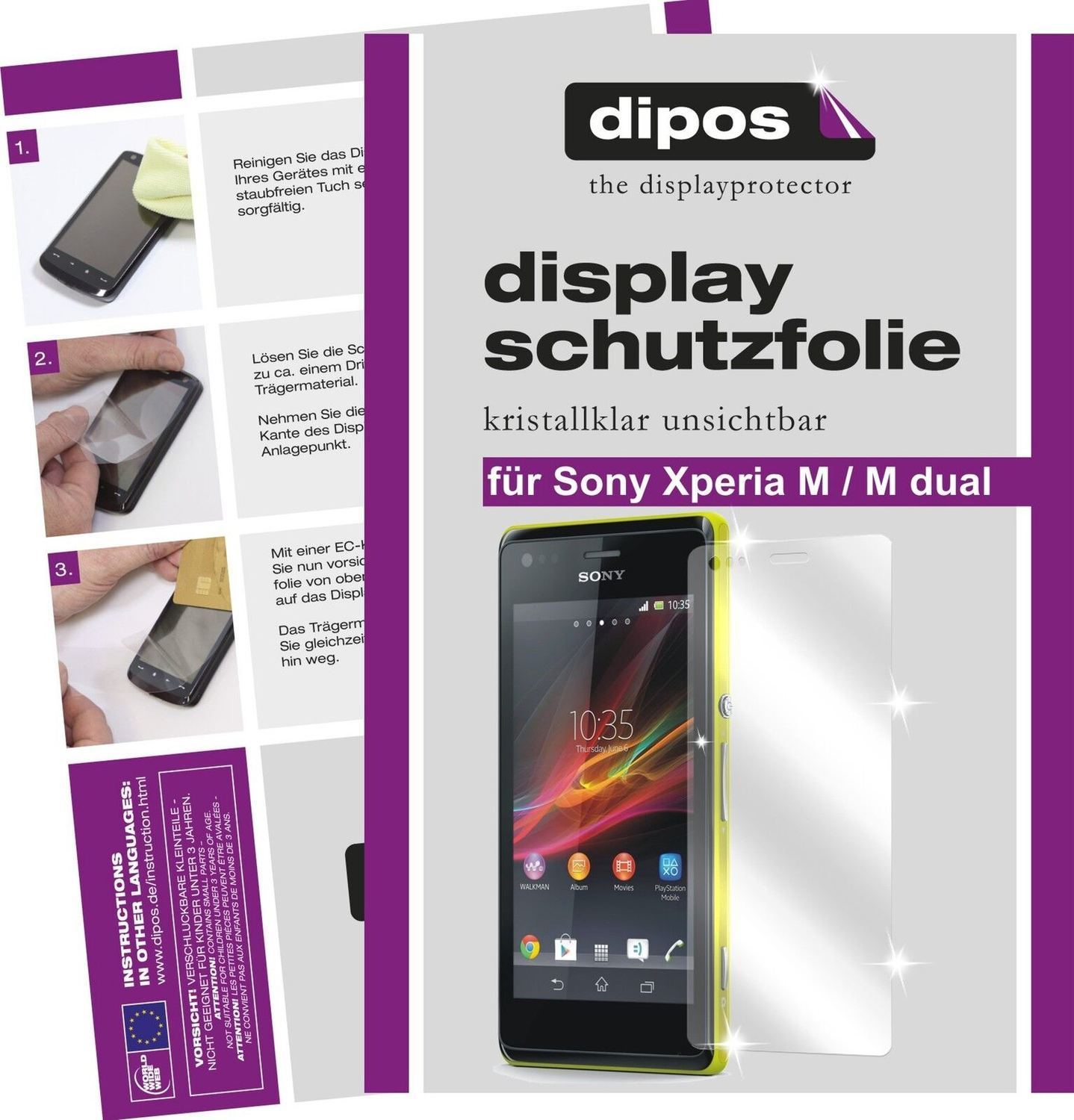 2x Schutzfolie klar für Xperia M / Xperia M dual S (1)
