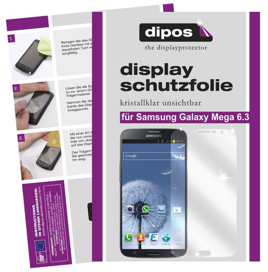 2x Schutzfolie klar für Galaxy Mega 6.3 Samsung Di (1)