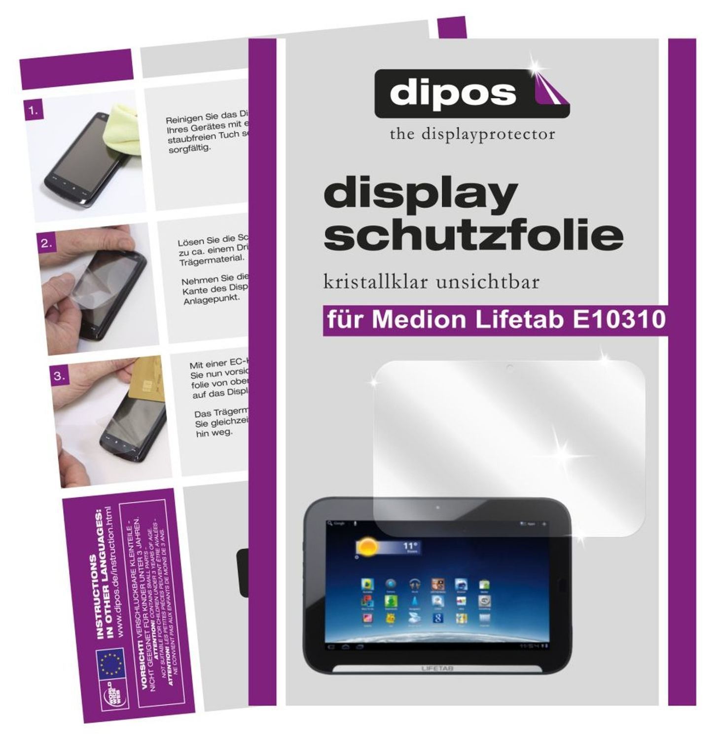 2x Schutzfolie klar für Lifetab E10310 Medion Disp (1)