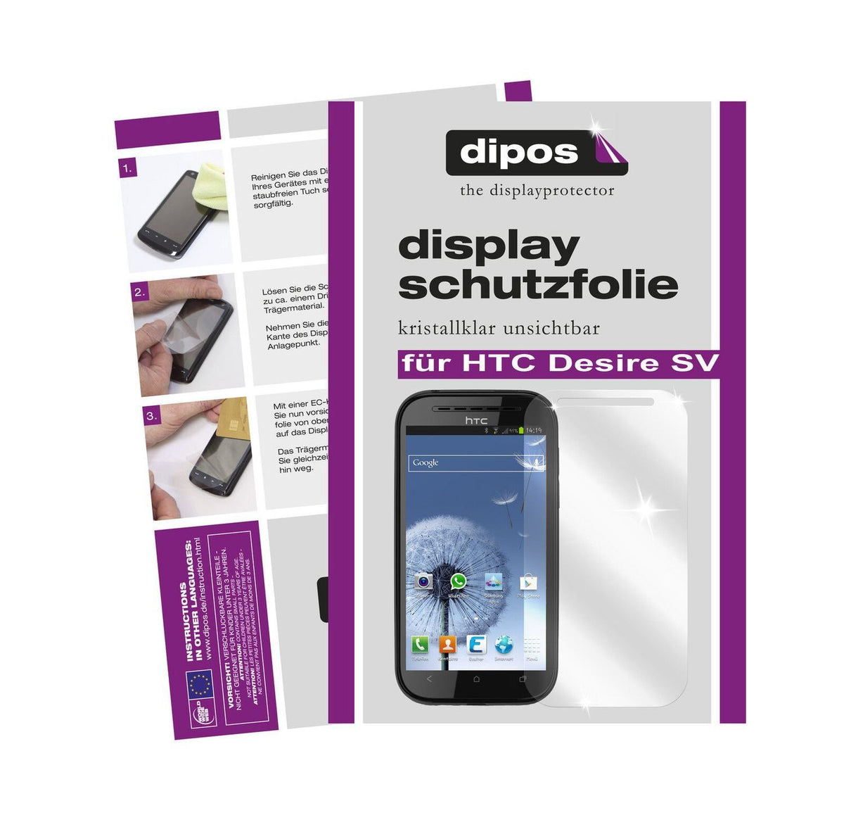 2x Schutzfolie klar für Desire SV HTC Display-Schu (1)