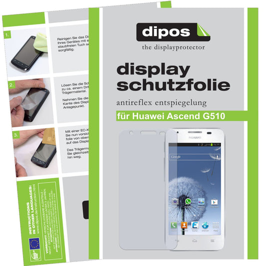 2x Schutzfolie matt für Ascend G510 Huawei Display (1)