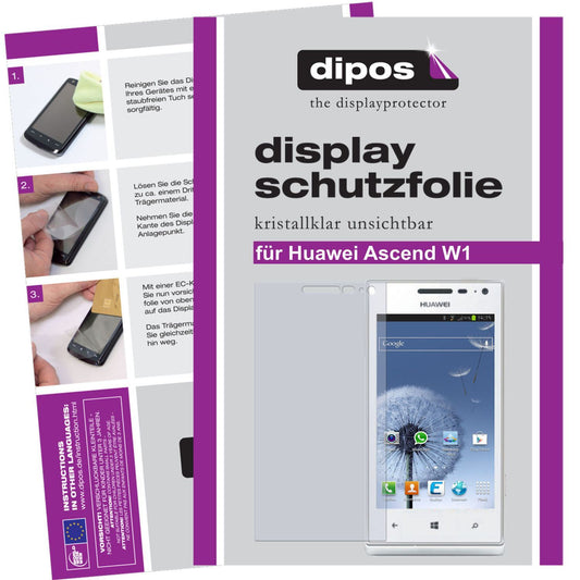 2x Schutzfolie klar für Ascend W1 Huawei Display-S (1)