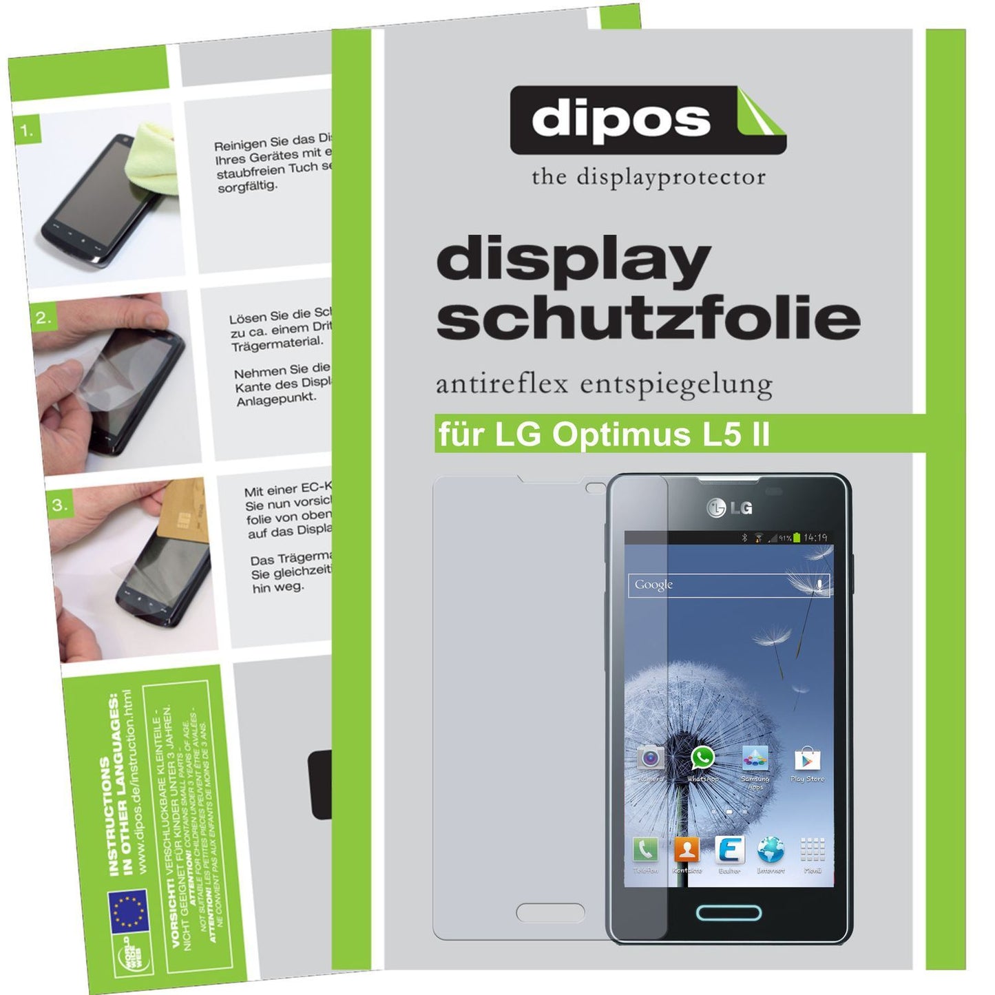 2x Schutzfolie matt für Optimus L5 II LG Display-S (1)