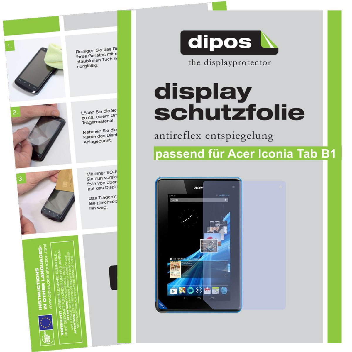 2x Schutzfolie matt für Iconia Tab B1 Acer Display (1)
