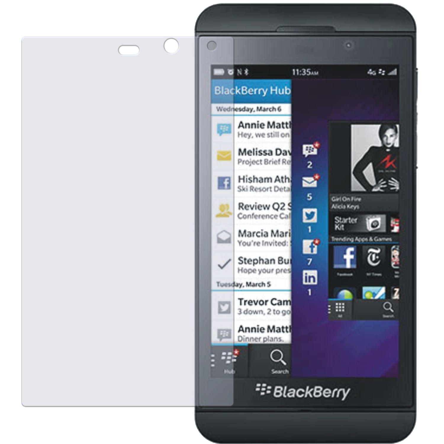 2x Schutzfolie klar für Z10 Blackberry Display-Sch (2)