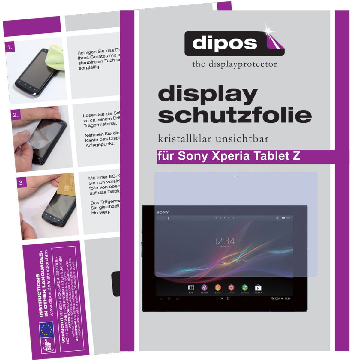 2x Schutzfolie klar für Xperia Tablet Z Sony Displ (1)