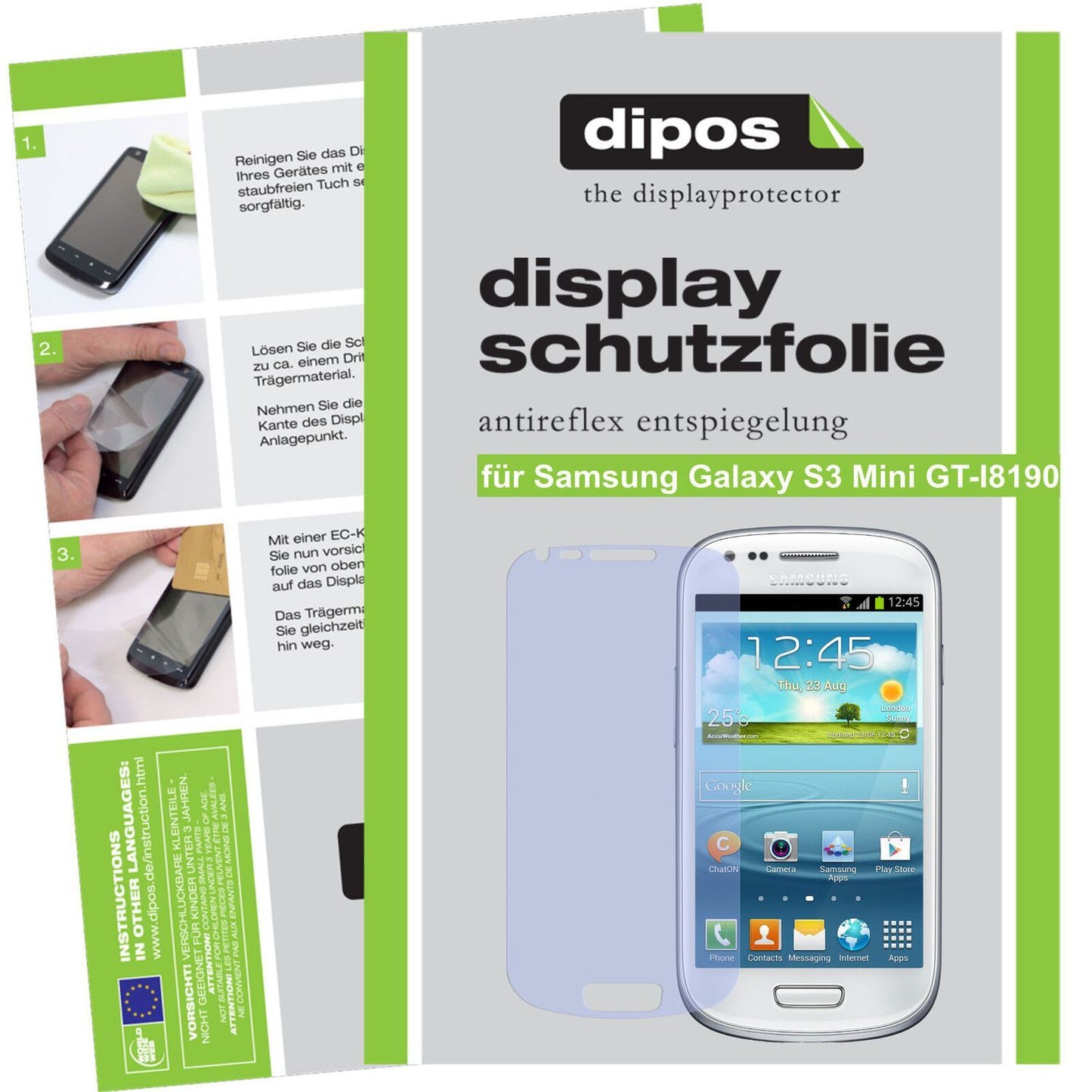 2x Schutzfolie matt für Galaxy S3 mini Samsung Dis (1)