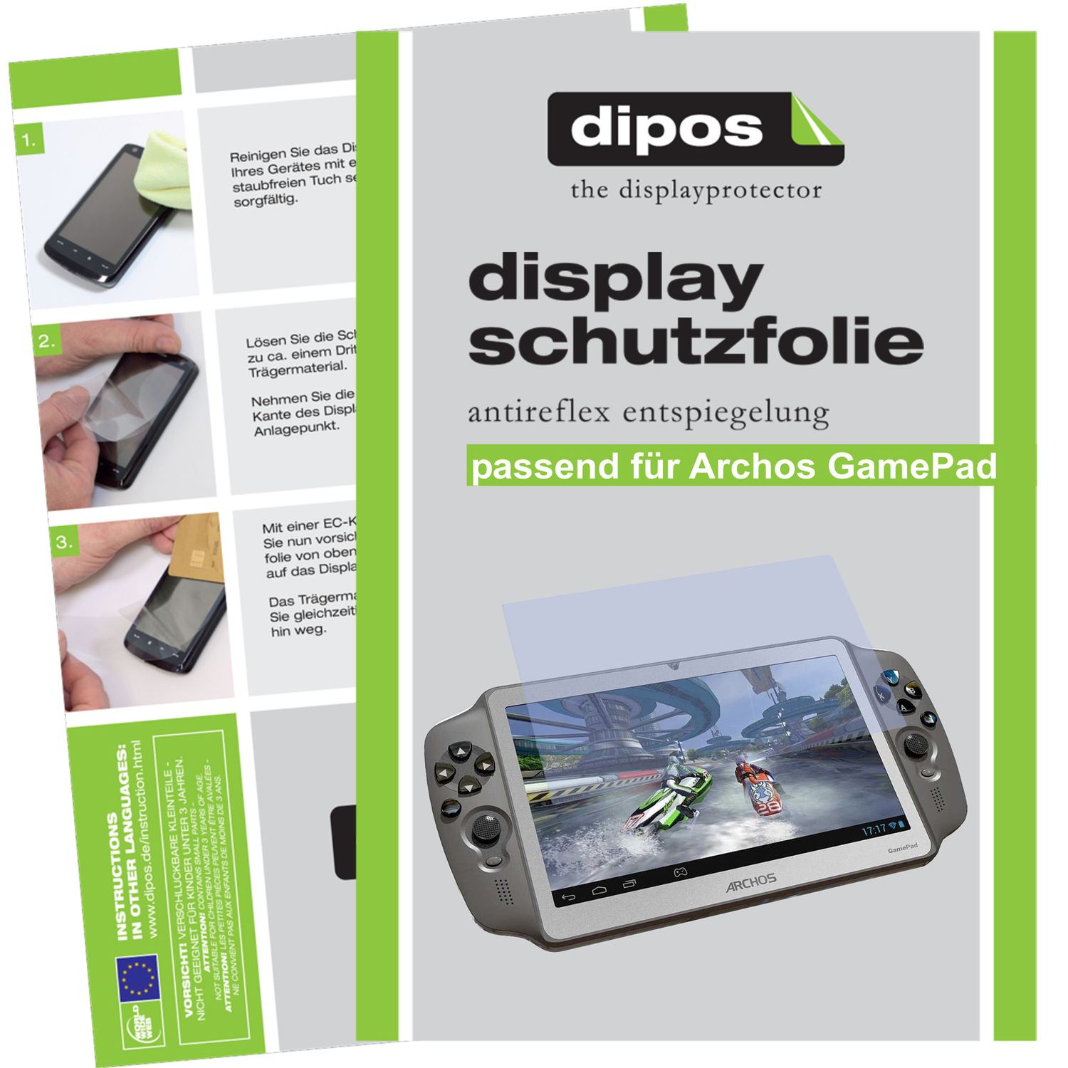 2x Schutzfolie matt für GamePad Archos Display-Sch (1)