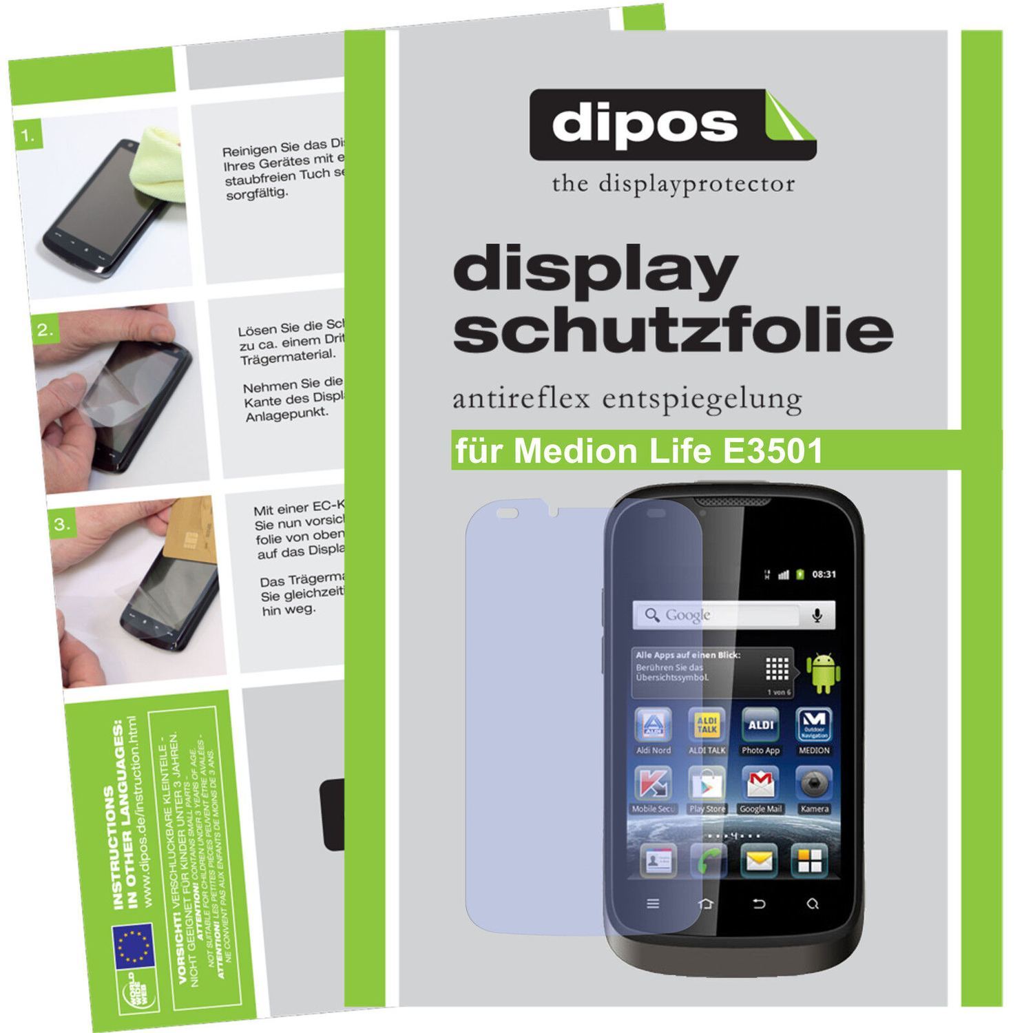 2x Schutzfolie matt für Life E3501 Medion Display- (1)