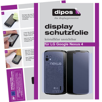 4x Schutzfolie klar für Google Nexus 4 LG Display- (1)