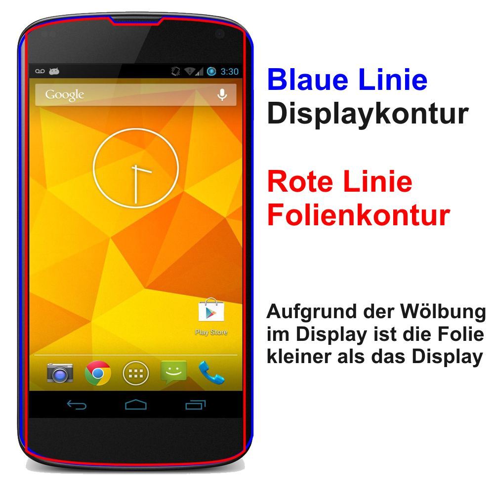 4x Schutzfolie klar für Google Nexus 4 LG Display- (4)