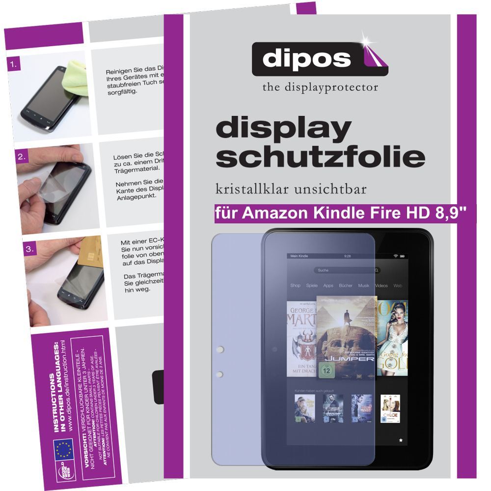 2x Schutzfolie klar für Kindle Fire HD 8,9 Amazon  (1)