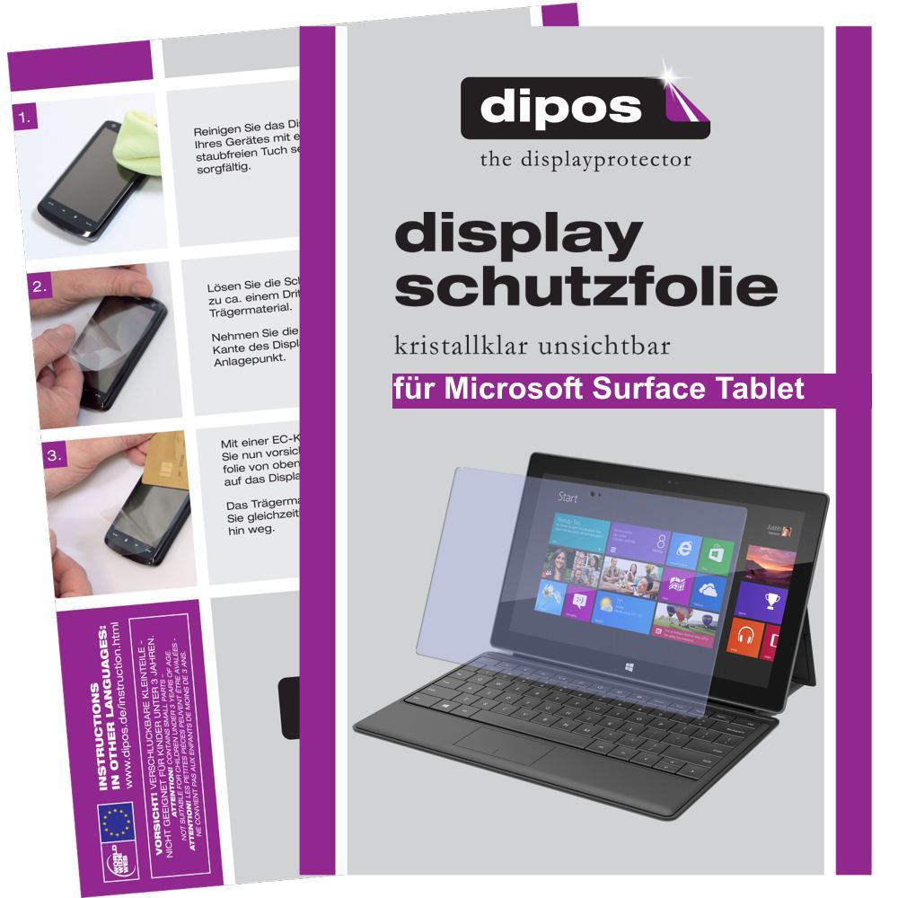 2x Schutzfolie klar für Surface Tablet Microsoft D (1)