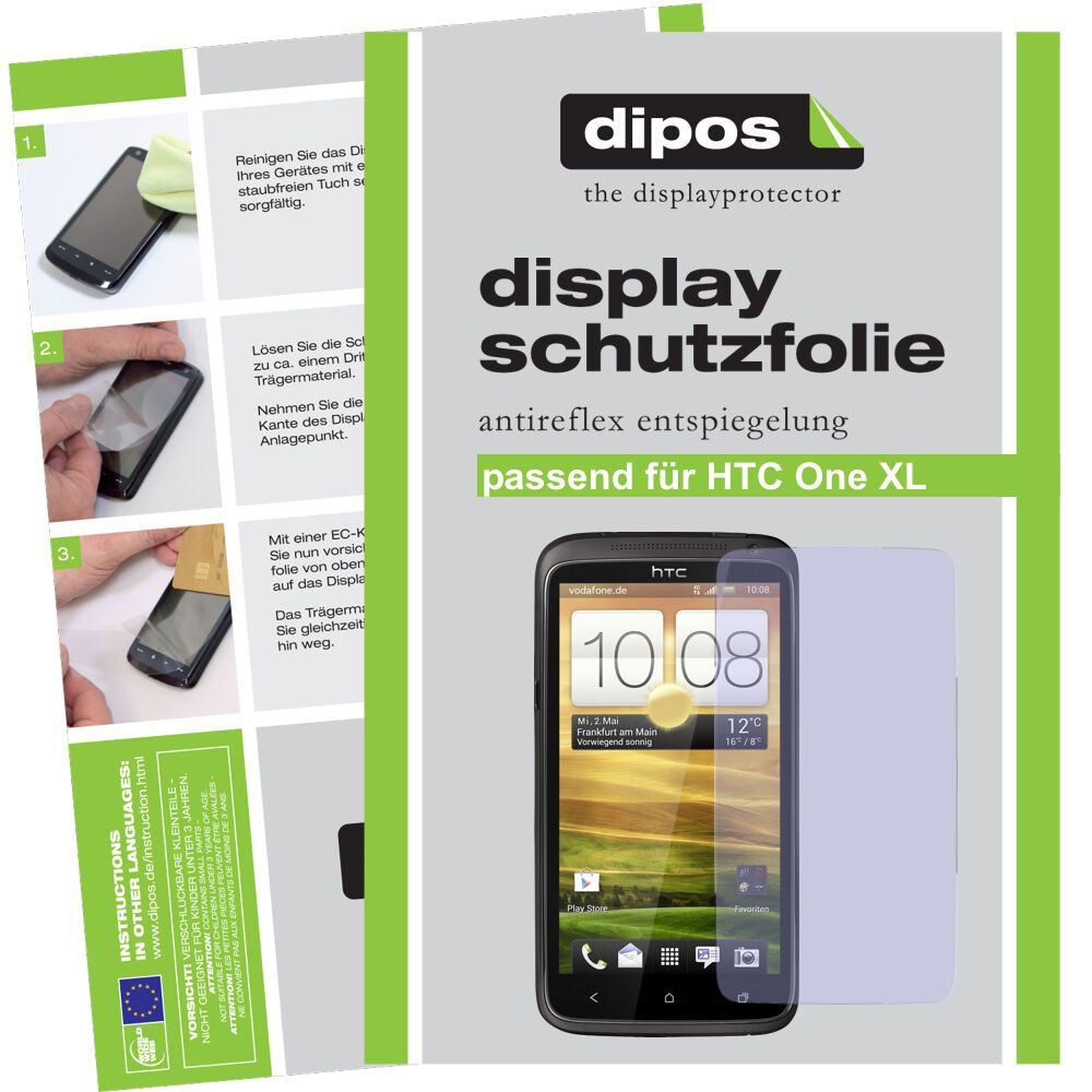 2x Schutzfolie matt für One XL HTC Display-Schutzf (1)