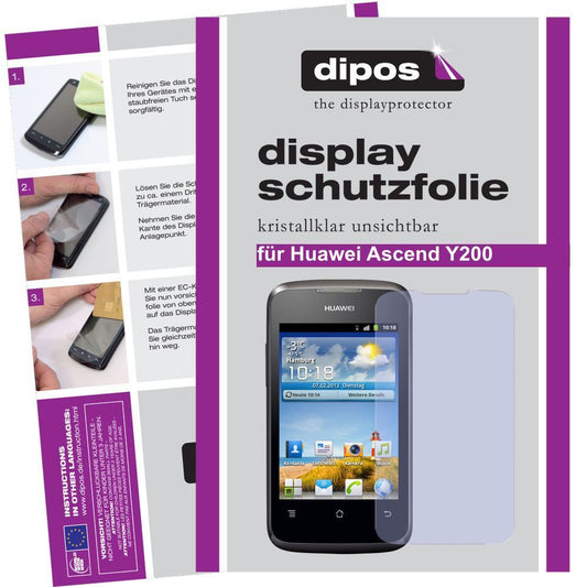 2x Schutzfolie klar für Ascend Y200 Huawei Display (1)