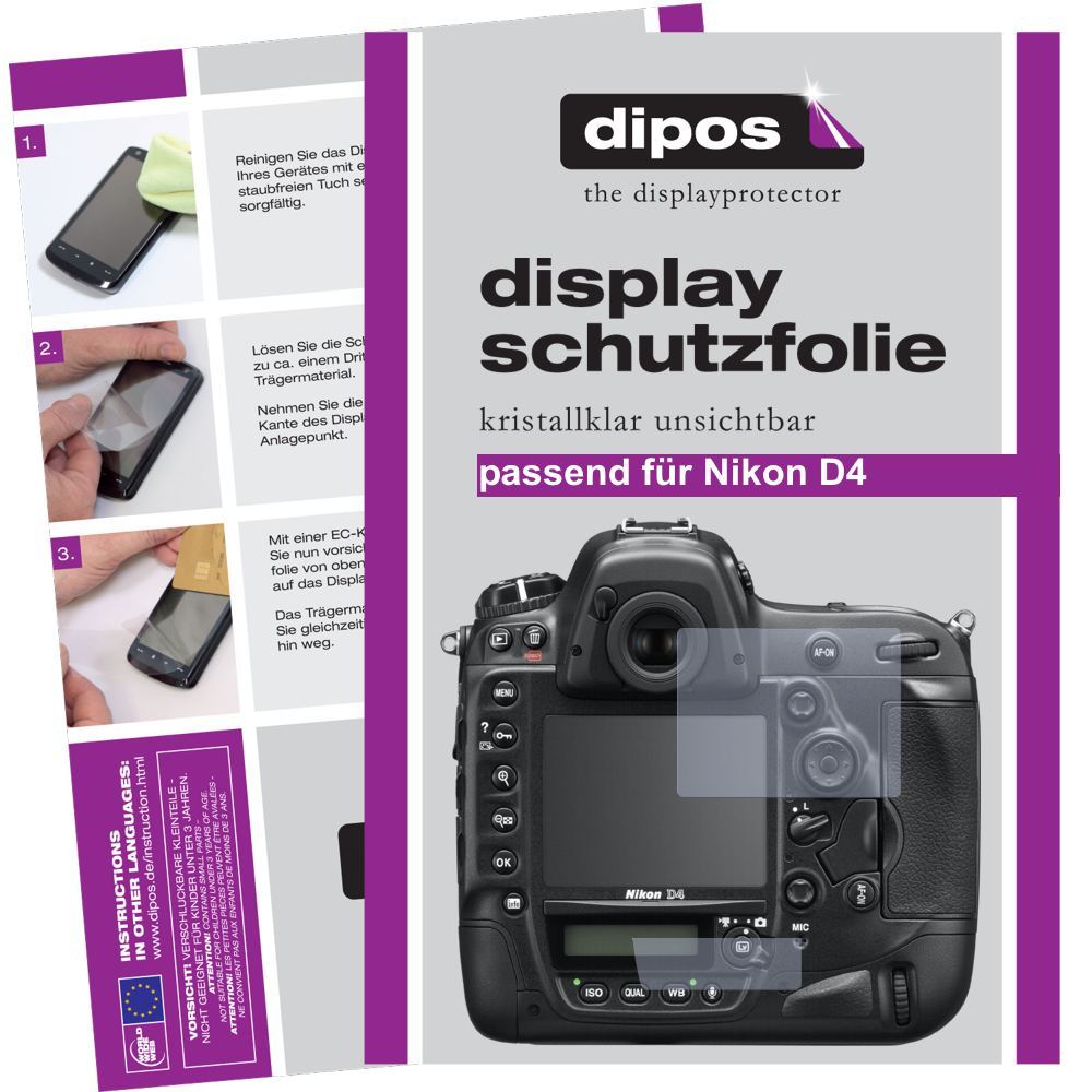 2x Schutzfolie klar für D4 Nikon Display-Schutzfol (1)