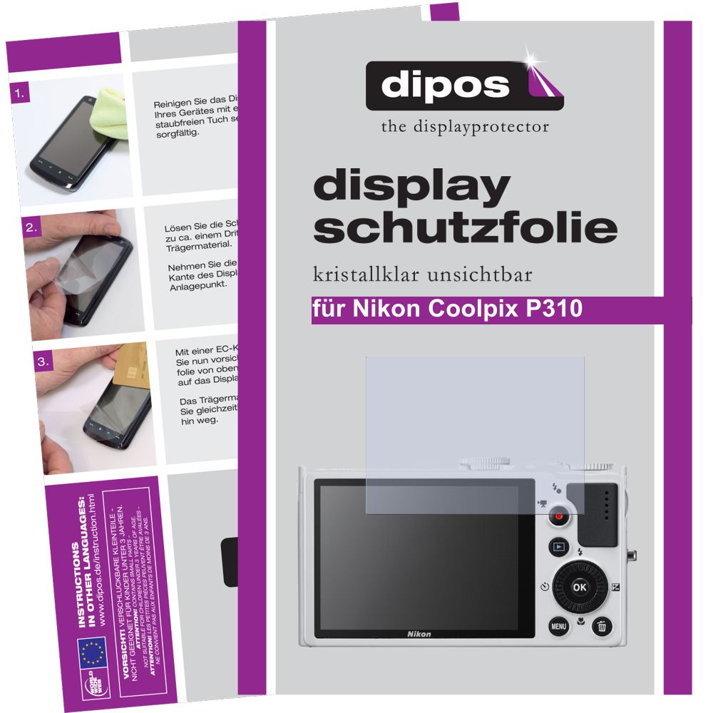 2x Schutzfolie klar für Coolpix P310 Nikon Display (1)